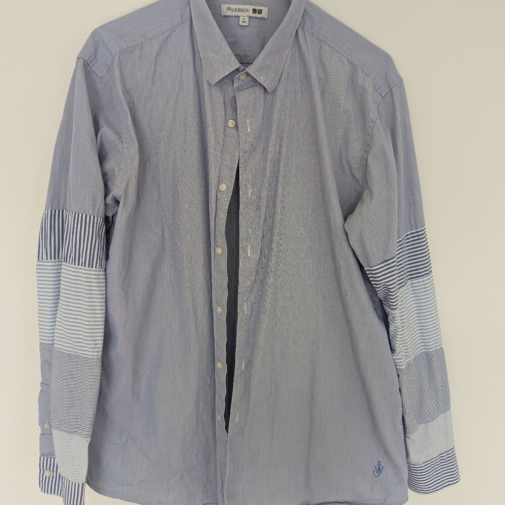 JW Anderson x Uniqlo SS18 Patchwork Sleeve Striped Shirt
